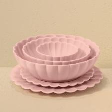 Jogo de Jantar Ch 30 Ps Porcelana Oxford Flora Dlia: Rosa Suave