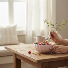 Jogo 6 Tigelas Sobremesa Porcelana Oxford Flora Dlia 12 Cm: Rosa Suave