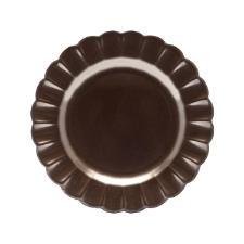 Jogo 6 Pratos Sobremesa Porcelana Oxford Flora Anis 22 Cm: Marrom Metalizado