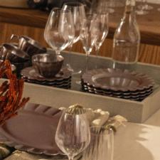 Jogo 6 Pratos Sobremesa Porcelana Oxford Flora Anis 22 Cm: Marrom Metalizado