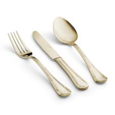 Faqueiro em ao inox Saint James Lace Champagne Gold 101 peas: Requinte e brilho para a sua mesa