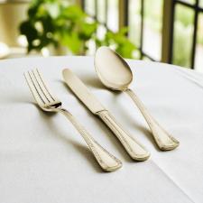 Faqueiro em ao inox Saint James Lace Champagne Gold 101 peas: Requinte e brilho para a sua mesa