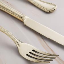 Faqueiro em ao inox Saint James Lace Champagne Gold 101 peas: Requinte e brilho para a sua mesa