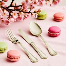 Faqueiro em ao inox Saint James Lace Champagne Gold 101 peas: Requinte e brilho para a sua mesa