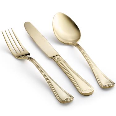Faqueiro em ao inox Saint James Versalles Champagne Gold 101 Peas: Luxo e sofisticao para sua mesa