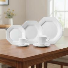 Jogo de jantar Schmidt Prisma 42 Peas porcelana, aparelho com ch e caf, 6 pessoas