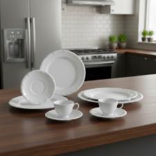 Jogo de jantar Schmidt Pomerode 42 Peas porcelana, aparelho com ch e caf, 6 pessoas