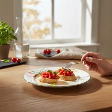 Prato Raso Cermica Copa&Cia Aquarelle Pomodoro e Basilico 29cm Design Italiano Gourmet