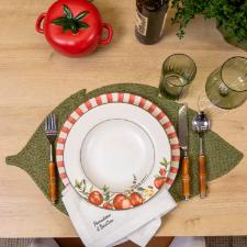 Prato Fundo Cermica Copa&Cia Aquarelle Pomodoro e Basilico 25cm Design Italiano Gourmet