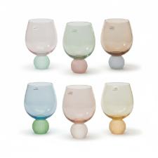 Jogo de Copos de Vidro BTC 450ml Base Esfera Colorido: Design Moderno e Alegria  Mesa