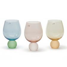 Jogo de Copos de Vidro BTC 450ml Base Esfera Colorido: Design Moderno e Alegria  Mesa