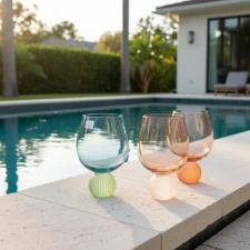 Jogo de Copos de Vidro BTC 450ml Base Esfera Colorido: Design Moderno e Alegria  Mesa