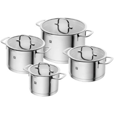 Jogo de Panelas Inox Zwilling Trueflow com 4 pe�as: Eleg�ncia e Precis�o na Cozinha