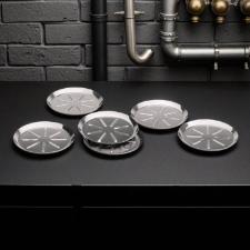 Jogo de porta-copos em ao inox Forma 6 peas: Proteo e estilo para sua mesa