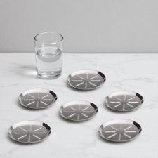 Jogo de porta-copos em ao inox Forma 6 peas: Proteo e estilo para sua mesa