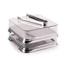 Porta-frios base inox e tampa em acrlico Forma Vision 9x15,5x15,5cm 5 peas