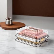 Jogo de 5 peas porta-frios Forma Vision em ao inox com pina: Elegncia e praticidade para servir