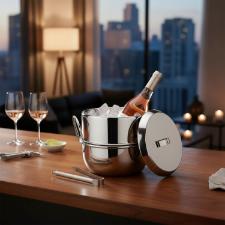 Balde Trmico para Gelo Forma 2,5 Litros Ao Inox com Pina Bar Profissional Resistente