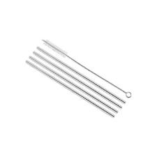 Jogo de canudos retos com escova em inox Brinox Descomplica 5 peas.