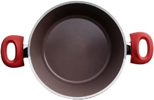 Jogo de panelas em alumnio Brinox Optima 5 peas carmim.