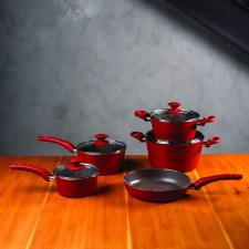 Jogo de panelas em alumnio Brinox Optima 5 peas carmim.