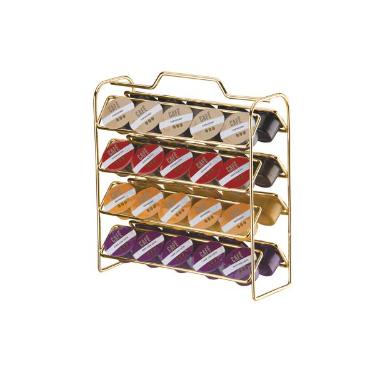 Organizador para cpsulas de caf em ao carbono Future 24,5cm dourado.