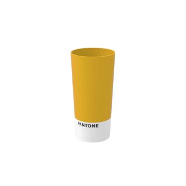 Copo cnico em plstico Coza Casual 500ml amarelo.
