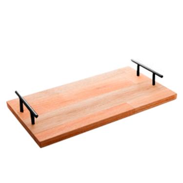 Bandeja madeira com ala Woodart Liptus 45x28x10cm preta.