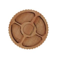 Petisqueira madeira com bowl Woodart Liptus 35x6cm.