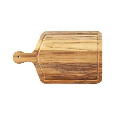 Tbua em madeira para churrasco com cabo Stolf Teca 43x25,5cm.