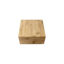 Caixa quadrada em bambu 4 divisorias Dynasty 7,8x16cm.