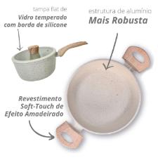 Jogo de panelas em alumnio Brinox Sirius 4 peas vanilla.