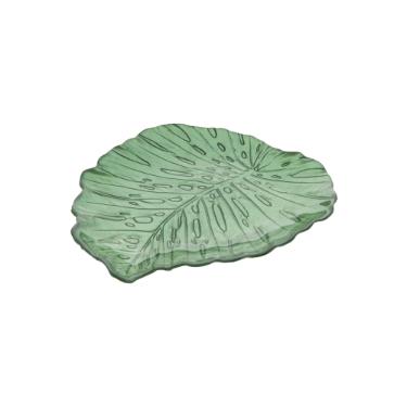 Centro mesa em vidro Copa&Cia Costela de Ado 28x24cm verde.