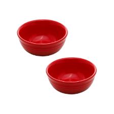 Jogo de bowls em cermica Wolff Retr 10x4,5 2 peas vermelho.