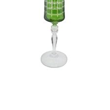 Taa para champanhe lapidada em cristal ecolgico Bohemia Grace 190ml verde.