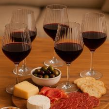 Jogo de taas vinho tinto em cristal Bohemia Tulipa Opitic 450ml 6 peas .