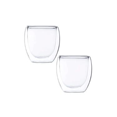 Jogo de copos parede dupla em vidro Maxwell & Williams Blend 250ml 2 peças.