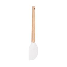 Esptula Round em bambu e silicone Hudson Home Prime 29,5cm branco.