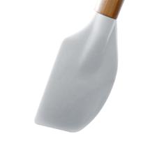 Esptula Round em bambu e silicone Hudson Home Prime 29,5cm branco.