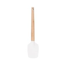 Esptula em bambu e silicone Hudson Home Prime 29cm branco.