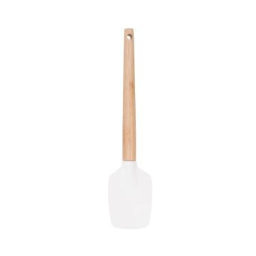 Esptula em bambu e silicone Hudson Home Prime 29cm branco.