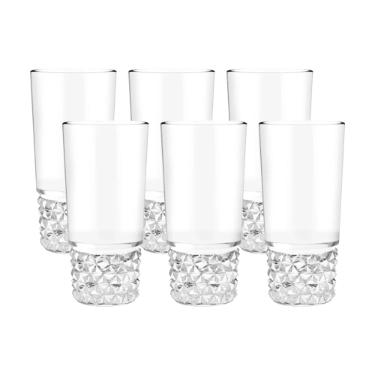 Jogo de copos em vidro Plasvale Diamante 290ml 6 peas.