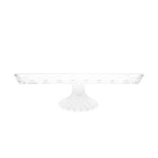 Travessa com p em cristal Lyor Diamond 34,5cm incolor.