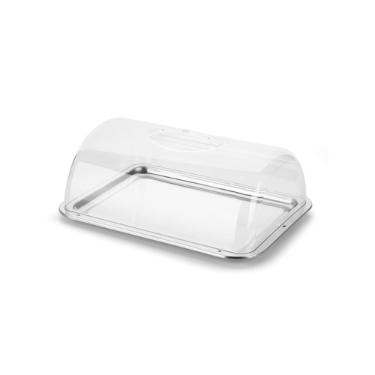 Prato para bolo e torta retangular Metal Forma Pop 11x25x34,5cm.