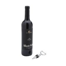 Tampa para garrafa de vinho com abridor em zamac Wolff 12x4cm.