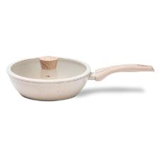 Frigideira alta com tampa antiaderente Brinox Ceramic Life Sirius 24cm vanilla.