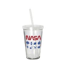 Copo parede dupla com canudo em plstico Nasa Icons 500ml.
