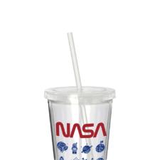 Copo parede dupla com canudo em plstico Nasa Icons 500ml.