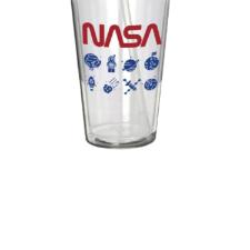 Copo parede dupla com canudo em plstico Nasa Icons 500ml.