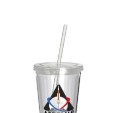 Copo parede dupla com canudo em plstico Nasa Artemis 500ml.